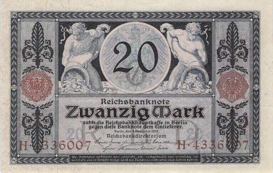 20 Mark Serie O/H 1915